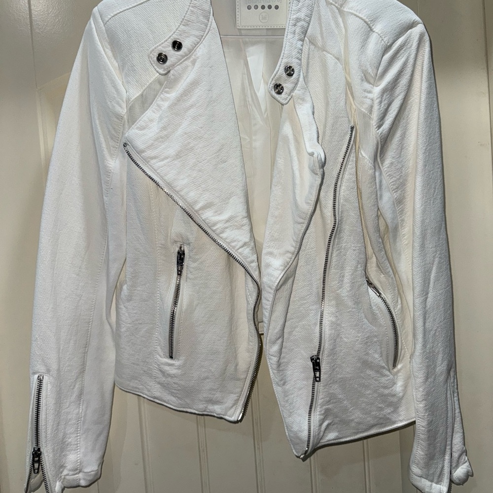 Blank NYC White Leather Jacket size M